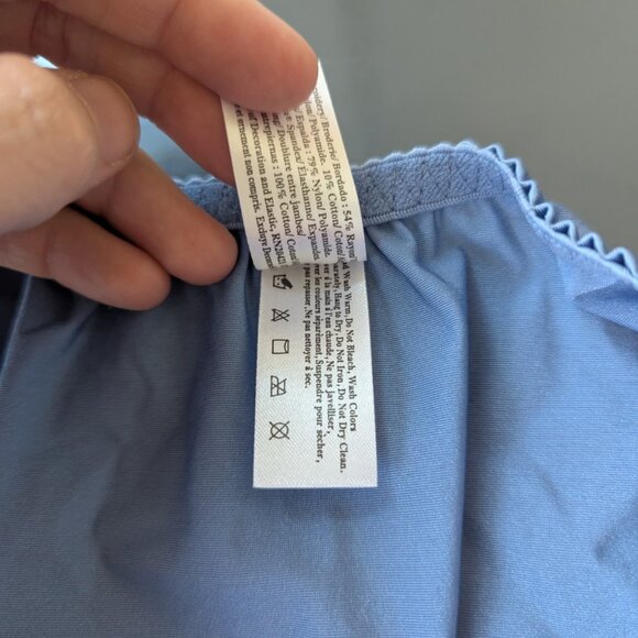 Vintage Wacoal Satin Second Skin High Cut Embroidered Panties Blue XL 84164 - Picture 8 of 12